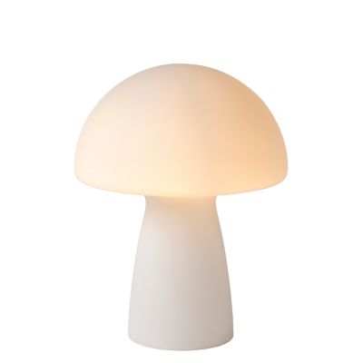 Lampe à poser Fungo verre opaque blanc opalin IP20 E27 60W H.28cm Lucide