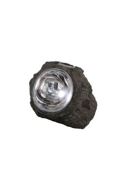 Lampe à poser galet LED solaire gris IP44