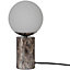 Lampe à poser Gilad effet marbre marron Ø15 x H.29 cm