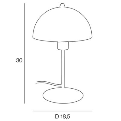 Lampe à poser Icone E14 IP20 15W ∅18,5 x H.30cm Corep argent
