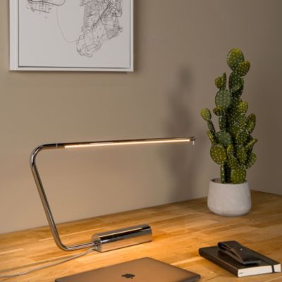 Lampe à poser LED dimmable Madison tube aluminium chromé IP20 250lm H.33cm Lucide