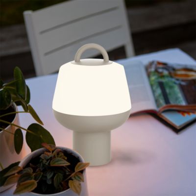 Lampe à poser LED extérieur beige mat rechargeable 2,5 W 250lm IP54 USB batterie intégrée, GoodHome Kisatchie