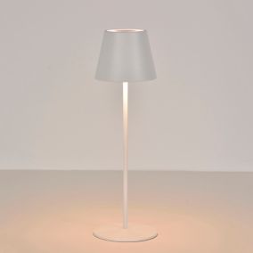 Lampe à poser LED intégrée Braga Little Garden 5W 160lm RGB H.38 x l.23 cm métal blanc