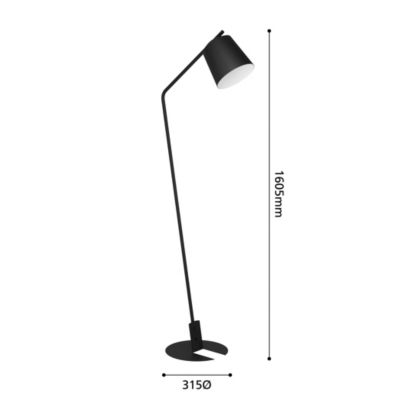Lampe à poser LED intégrée Oneda IP20 40W L.54 x l.20 x H.160,5 cm Eglo noir