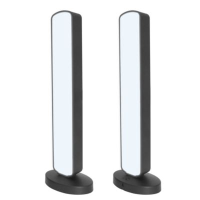Lampe à poser LED RGB Bawtry 2,5W GoodHome l.9 x H.28 cm noir dimmable