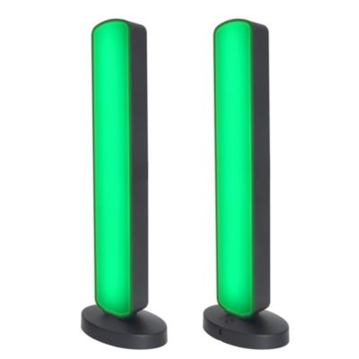 Lampe à poser LED RGB Bawtry 2,5W GoodHome l.9 x H.28 cm noir dimmable