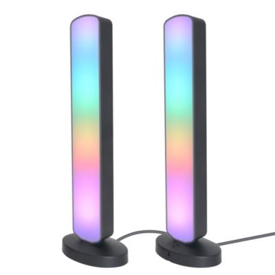 Lampe à poser LED RGB Bawtry 2,5W GoodHome l.9 x H.28 cm noir dimmable