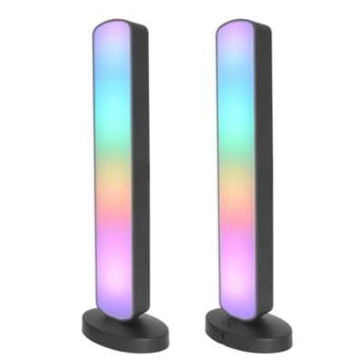 Lampe à poser LED RGB Bawtry 2,5W GoodHome l.9 x H.28 cm noir dimmable