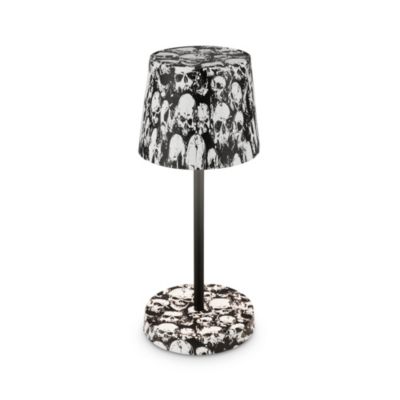 Lampe a poser LED sans fil 2.6W 10.5x26cm Cylindrique 150lm 3000K Blanc chaud IP44 Tactile dimmable Motif skulls