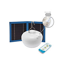 Lampe à poser LED solaire Cherry 900lm 9W IP54 blanc chaud Newgarden rechargeable blanc