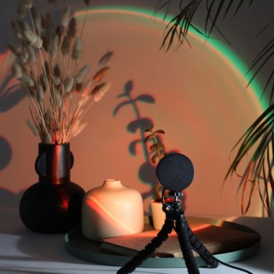 Lampe à poser métal noir USB RGB H.21cm 8W Seynave