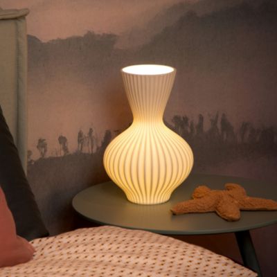 Lampe à poser Momoro porcelaine blanc IP20 E14 25W Ø19,7 x H.29,4cm Lucide