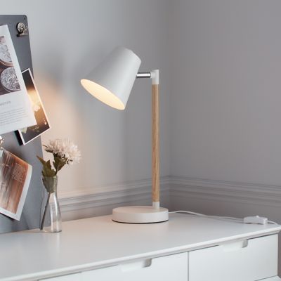 Lampe à poser Mulanje E14 IP20 blanc bois
