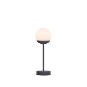 Lampe à poser portable, rechargeable Norai slim métal gris anthracite dimmable IP44 260lm 2W Newgarden