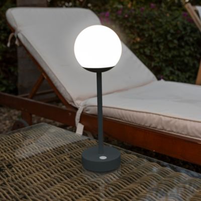 Lampe à poser portable, rechargeable Norai slim métal gris anthracite dimmable IP44 260lm 2W Newgarden