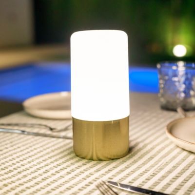 Lampe à poser rechargeable Maia laiton or dimmable RGB IP44 2W Newgarden