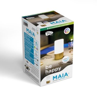 Lampe à poser rechargeable Maia laiton or dimmable RGB IP44 2W Newgarden