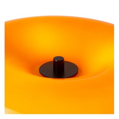 Lampe à poser Sentino pied métal noir, abat-jour en verre orange IP20 G9 3x5W Ø30 x H.37cm Lucide