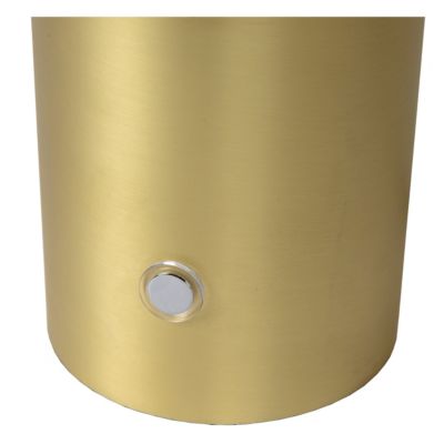 Lampe à poser Timon pied acier doré, abat-jour verre blanc opalin IP20 E27 25W Ø27 x H.35 cm Lucide