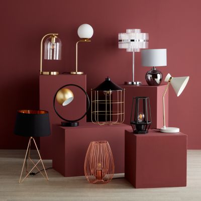 Lampe à poser Toroba E14 IP20 or et noir