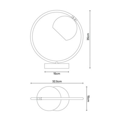 Lampe à poser Toroba E14 IP20 or et noir