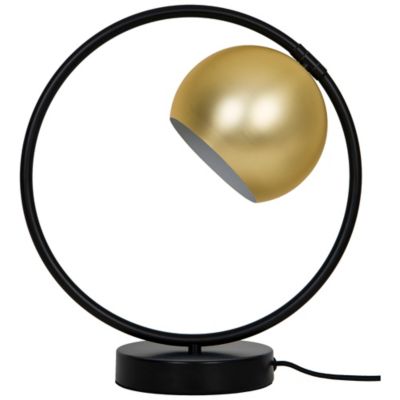 Lampe à poser Toroba E14 IP20 or et noir