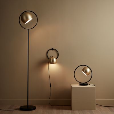 Lampe à poser Toroba E14 IP20 or et noir