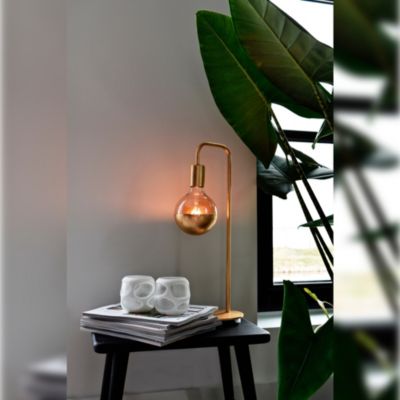 Lampe à poser U-line métal doré E27 H.53cm Calex