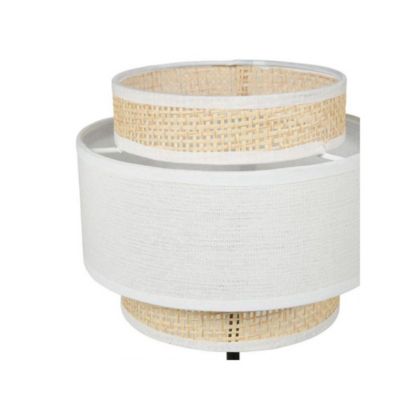 Lampe abat-jour papier rotin 3 niveaux blanc