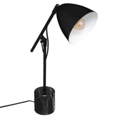 Lampe au bras articulé avec base en marbre (L.39.5xP.14xH.53.6 cm - Noir)