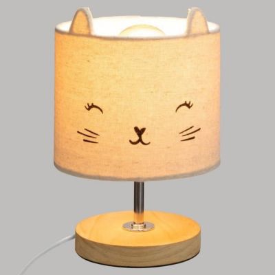 Lampe avec abat jour chat - Gris - 15 x 13,1 cm