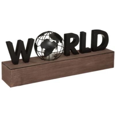 Lampe avec mot "WORLD" (L.38xP.15.5xH.10 cm - Noir)