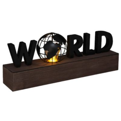 Lampe avec mot "WORLD" (L.38xP.15.5xH.10 cm - Noir)