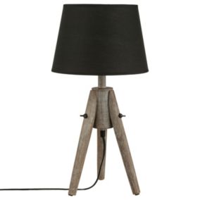 Lampe avec structure en pin - H. 46 cm.