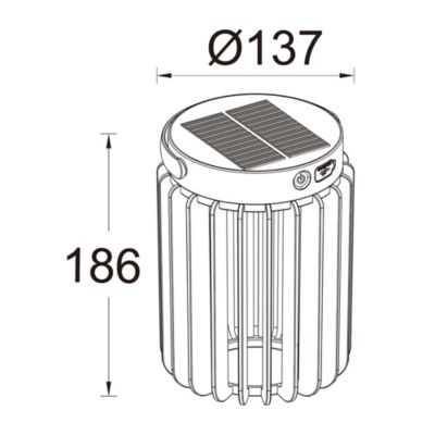 Lampe baladeuse extérieur LED intégrée solaire Kozy Little Garden 300lm IP44 blanc chaud H.18,5 x Ø13,7 cm