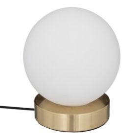 Lampe Boule à Poser Déco "Dris" 16cm Blanc & Or