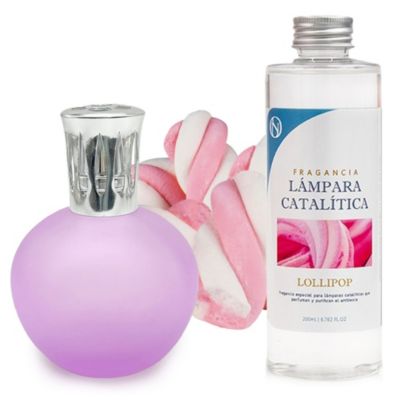 Lampe catalytique Fuchsia Mat + Parfum Lollipop 200 ml - Élimine les mauvaises odeurs, parfume et améliore la qualité de l'air
