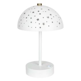 Lampe champignon ETOILES - H. 26 - Blanc