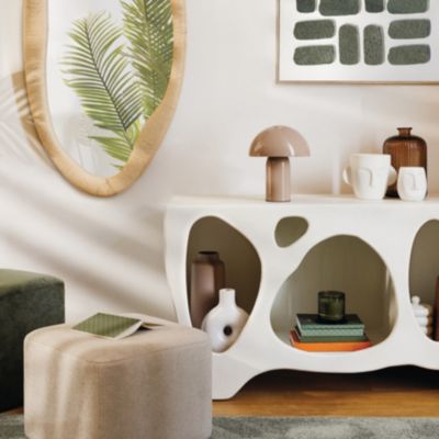 Lampe champignon secteur Lito beige H24,5cm - ATMOSPHERA CREATEUR D'INTERIEUR