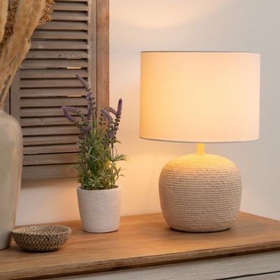 Lampe "Davia" céramique blanc H40cm - Atmosphera Créateur d'intérieur