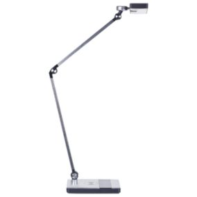 Lampe de bureau argentée à LED LACERTA