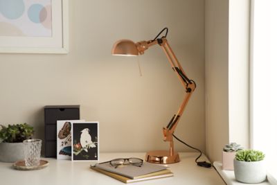 Lampe de bureau Bakossi E14 IP20 cuivre