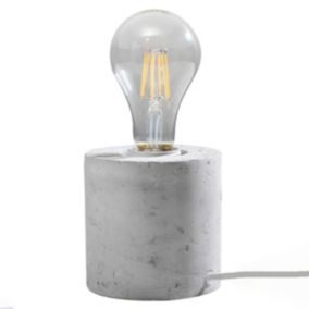 Lampe de bureau cylindrique en béton gris 10 x 10 cm