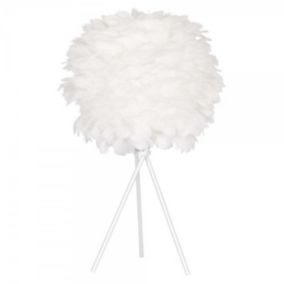 Lampe de bureau DKD Home Decor Blanc Métal Plume 42 x 42 x 60 cm