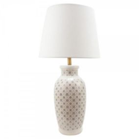 Lampe de bureau DKD Home Decor Céramique Lin Blanc 34 x 34 x 67 cm