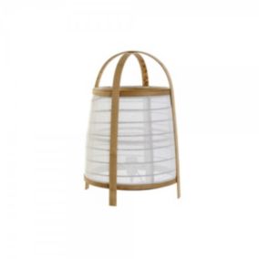 Lampe de bureau DKD Home Decor Lin Blanc Bambou 220 V 40 W 32 x 32 x 45.5 cm