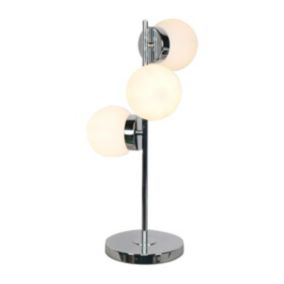 Lampe de bureau DKD Home Decor Verre Argenté Métal Blanc Moderne 23 x 23 x 49 cm