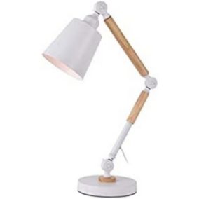 Lampe de bureau EDM Bois Blanc Métal 60 W  18 x 53 cm