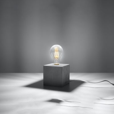 Lampe de bureau en béton 1 ampoule 3000K - 10x10x10cm Sollux