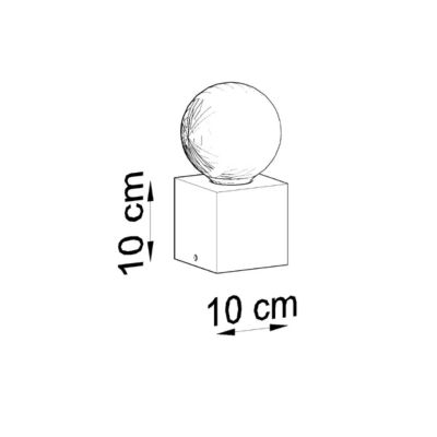 Lampe de bureau en béton 1 ampoule 4000K - 10x10x10cm Sollux